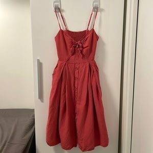 Forever New Mia Tie front button dress, USA 4, pink